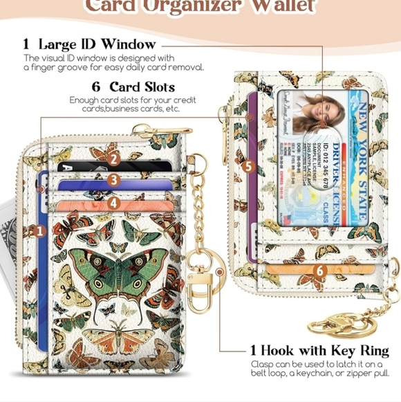 Accessories - Butterfly Print Card Organizer Wallet